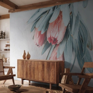 Fototapeta Premium Canvas - Zahanbené svojou vlastnou krásou - Kvetina, Royal Protea, Afriky - 250x175 cm