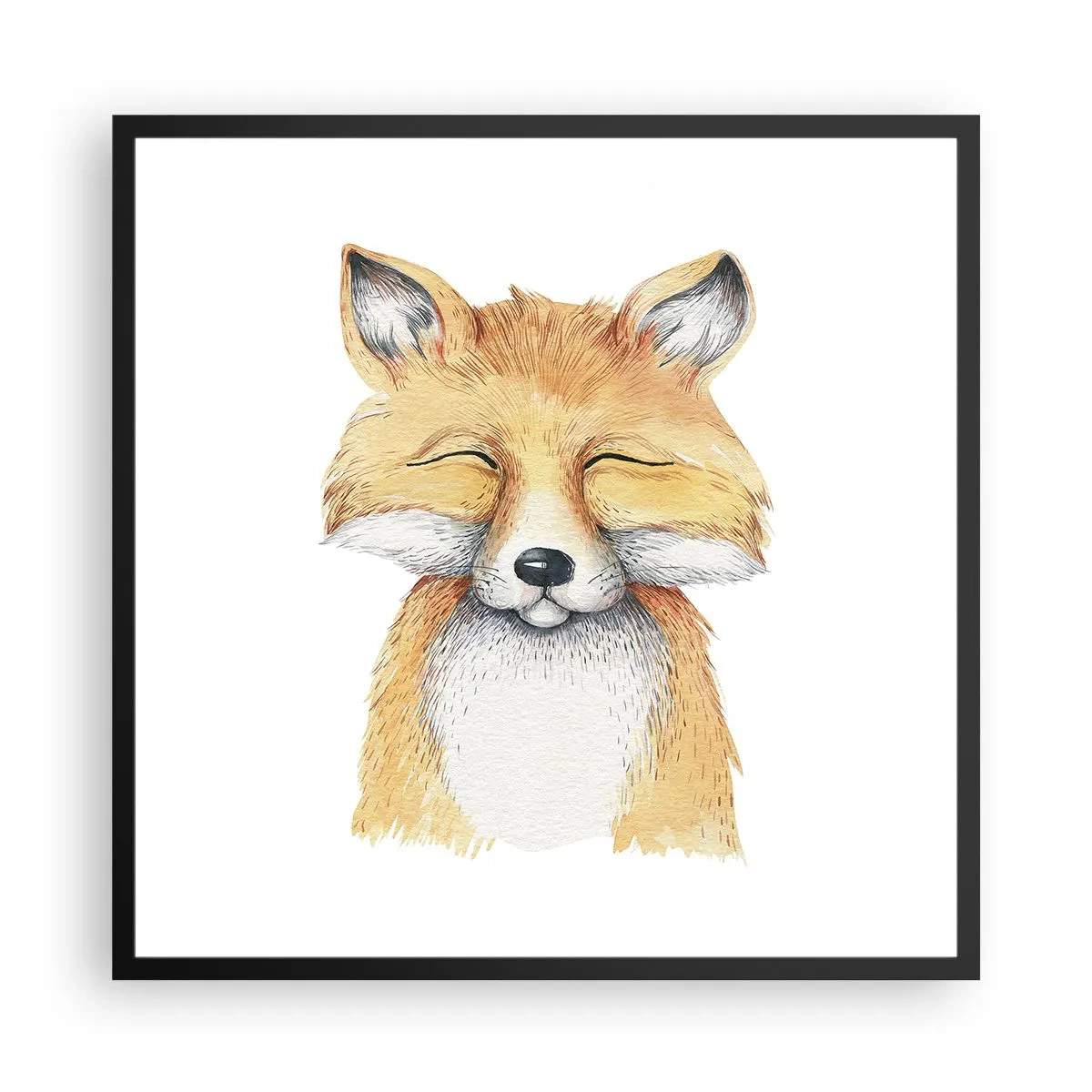 Plagát v čiernom ráme - Líščia rozladenosť - 60x60 cm