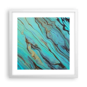 Plagát v bielom ráme - Tyrkysový príliv - 40x40 cm