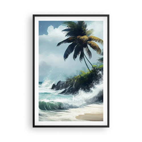 Plagát v čiernom ráme - Na tropickom pobreží - 61x91 cm