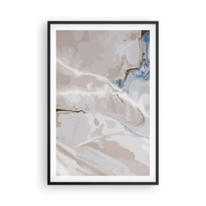 Plagát v čiernom ráme - Modré meandre pod bielou - 61x91 cm