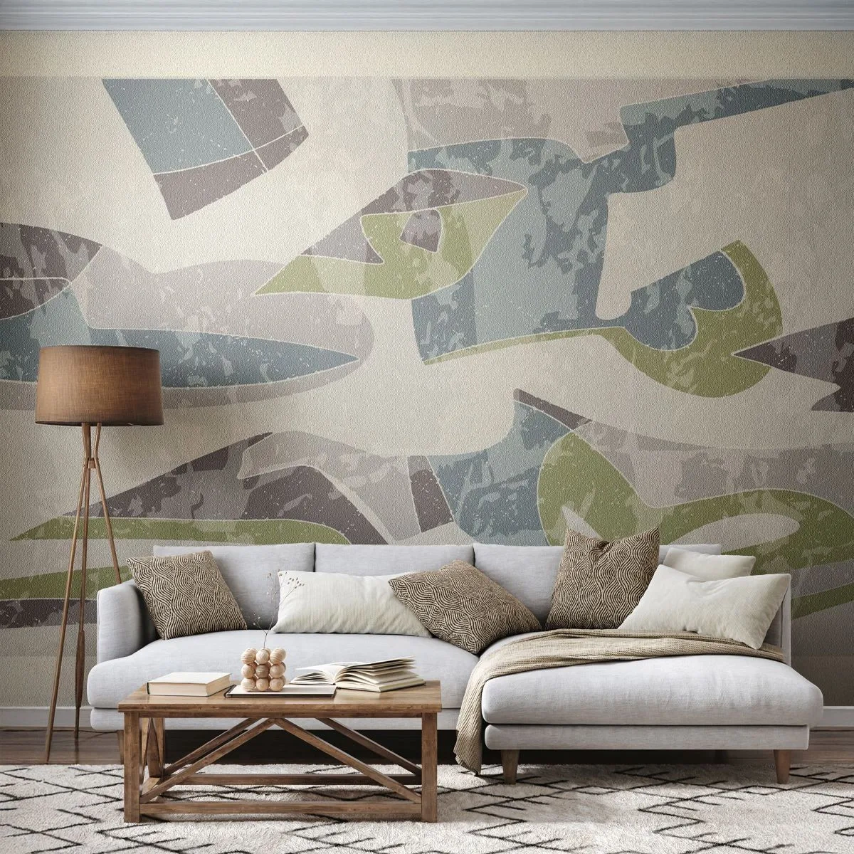 Fototapeta Standard Eco - Kompozícia za sklom - Tvary, Abstrakcia, Pastel - 450x315 cm