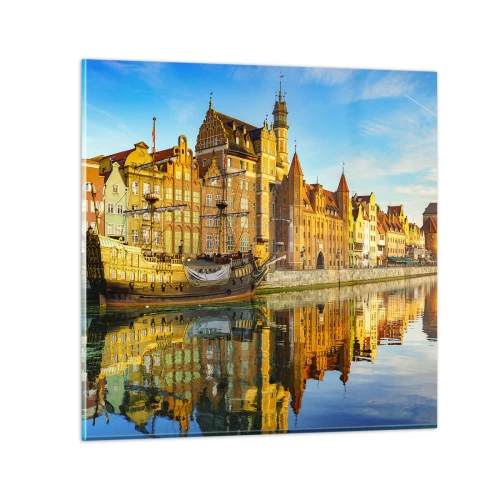 Obraz na skle - Zrkadlový odraz minulosti - 40x40 cm