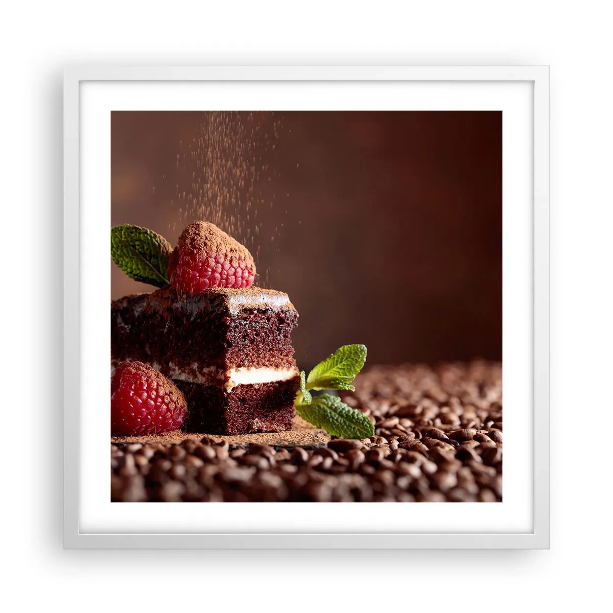 Plagát v bielom ráme - Život je sladký - 50x50 cm