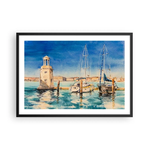 Plagát v čiernom ráme - Slnečná lagúna - 70x50 cm