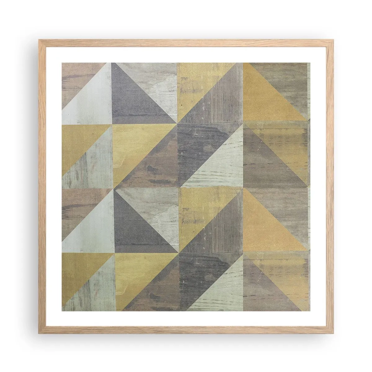 Plagát v ráme zo svetlého duba - V uhle trojuholníka - 60x60 cm