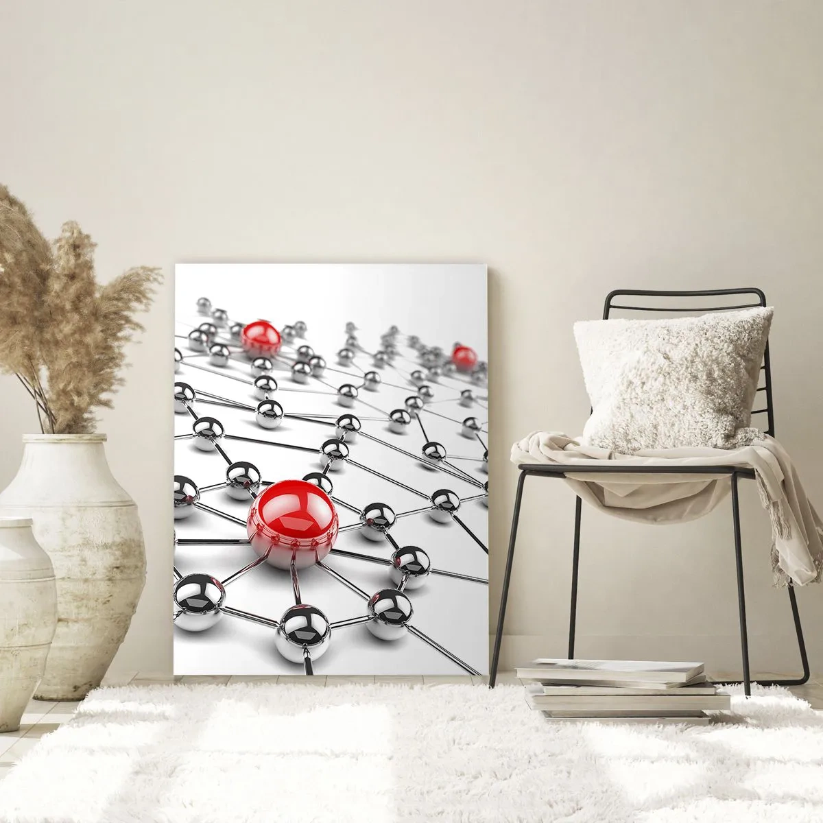 Obraz na skle - Strieborná sieť - 50x70 cm