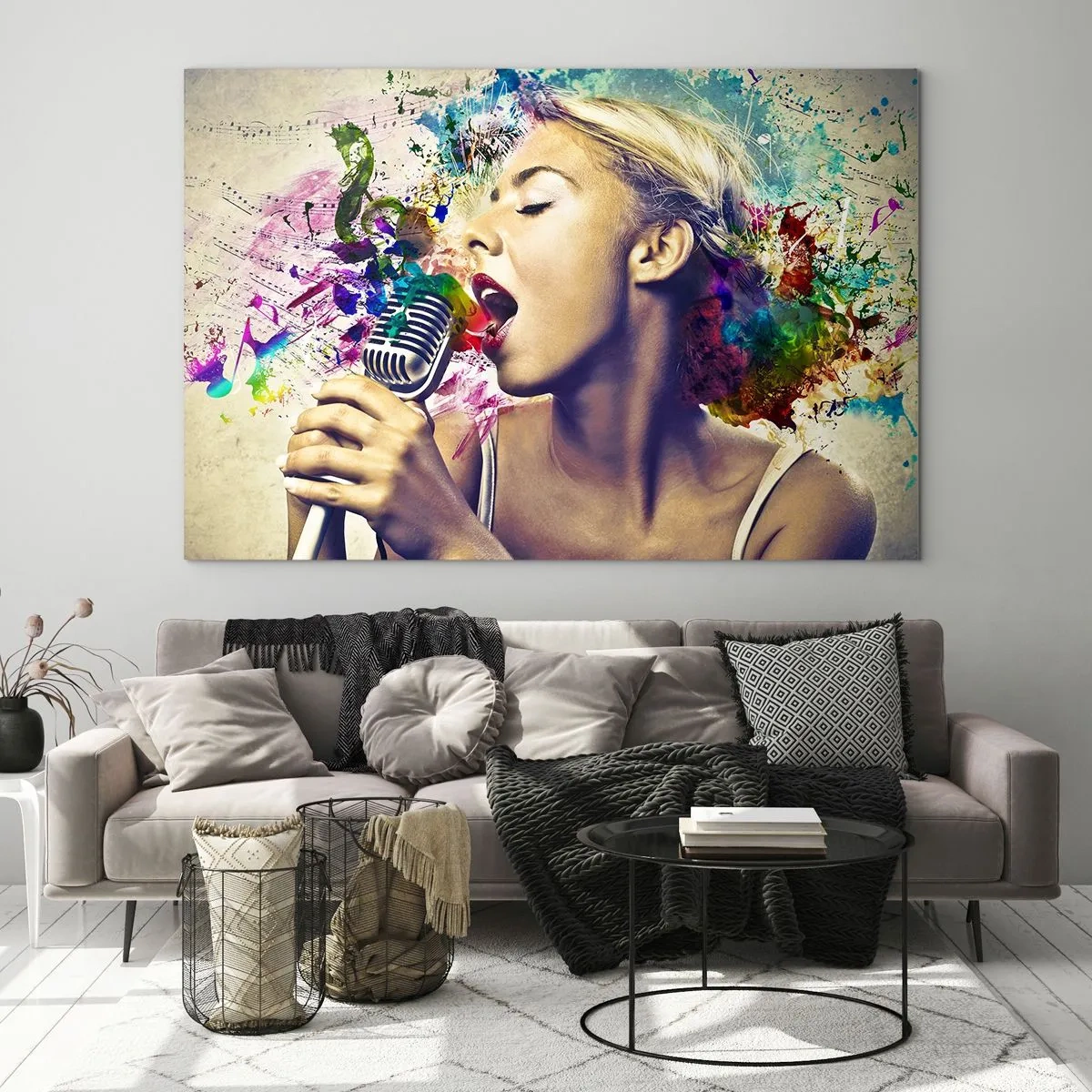 Obraz na skle - Pomaľovať hlasom svet - 120x80 cm