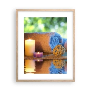 Plagát v ráme zo svetlého duba - Čas pre telo - 40x50 cm