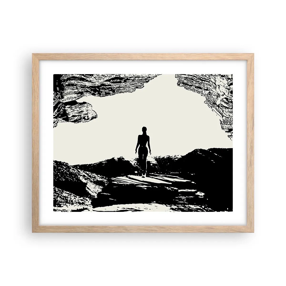 Plagát v ráme zo svetlého duba - Nový pohľad - 50x40 cm