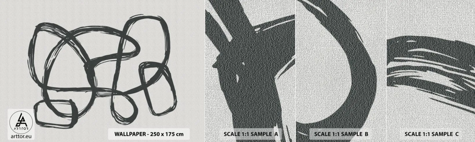 Vzorka fototapety Premium Canvas - Abstrakcie v slučke - Boho, Kus, Minimalistický - 100x30 cm