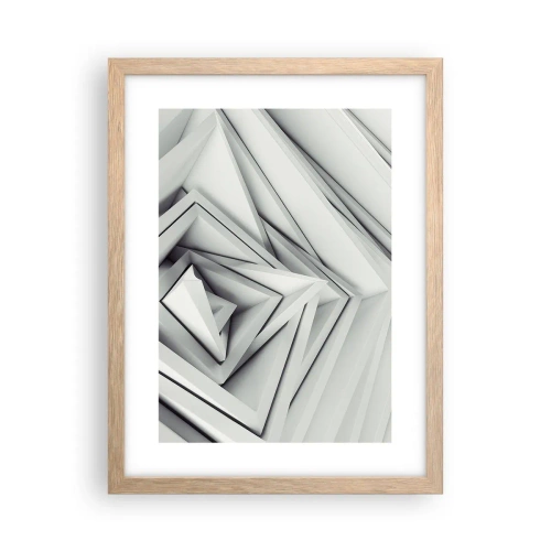 Plagát v ráme zo svetlého duba - Symfónia ostrých uhlov - 30x40 cm