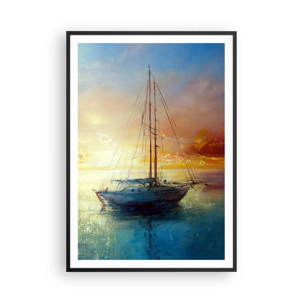 Plagát v čiernom ráme - V zlatom zálive - 70x100 cm