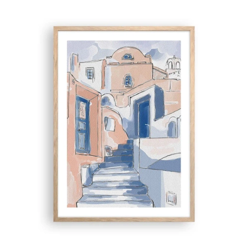 Plagát v ráme zo svetlého duba - Exotické mesto - 50x70 cm