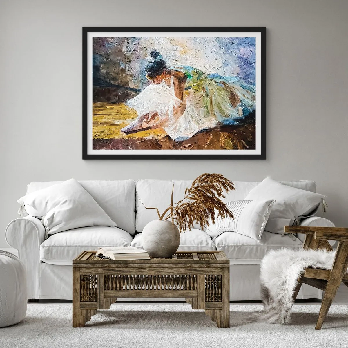 Plagát v čiernom ráme - Z Degasovho obrazu - 70x50 cm
