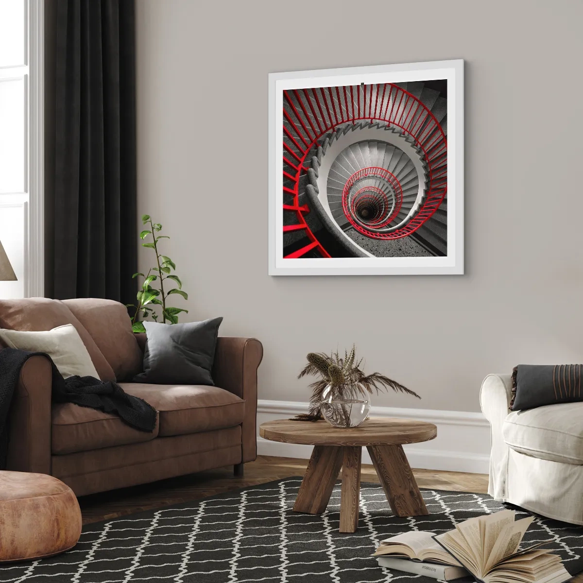 Plagát v bielom ráme - Architektonické hry - 60x60 cm