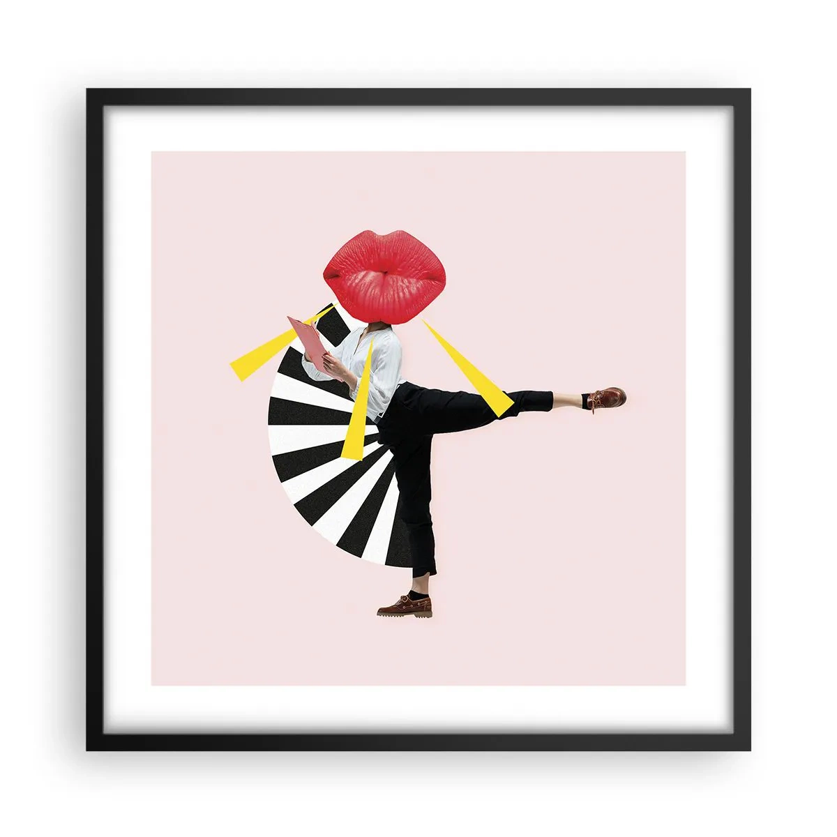 Plagát v čiernom ráme - Surrealistický pop-art - 50x50 cm