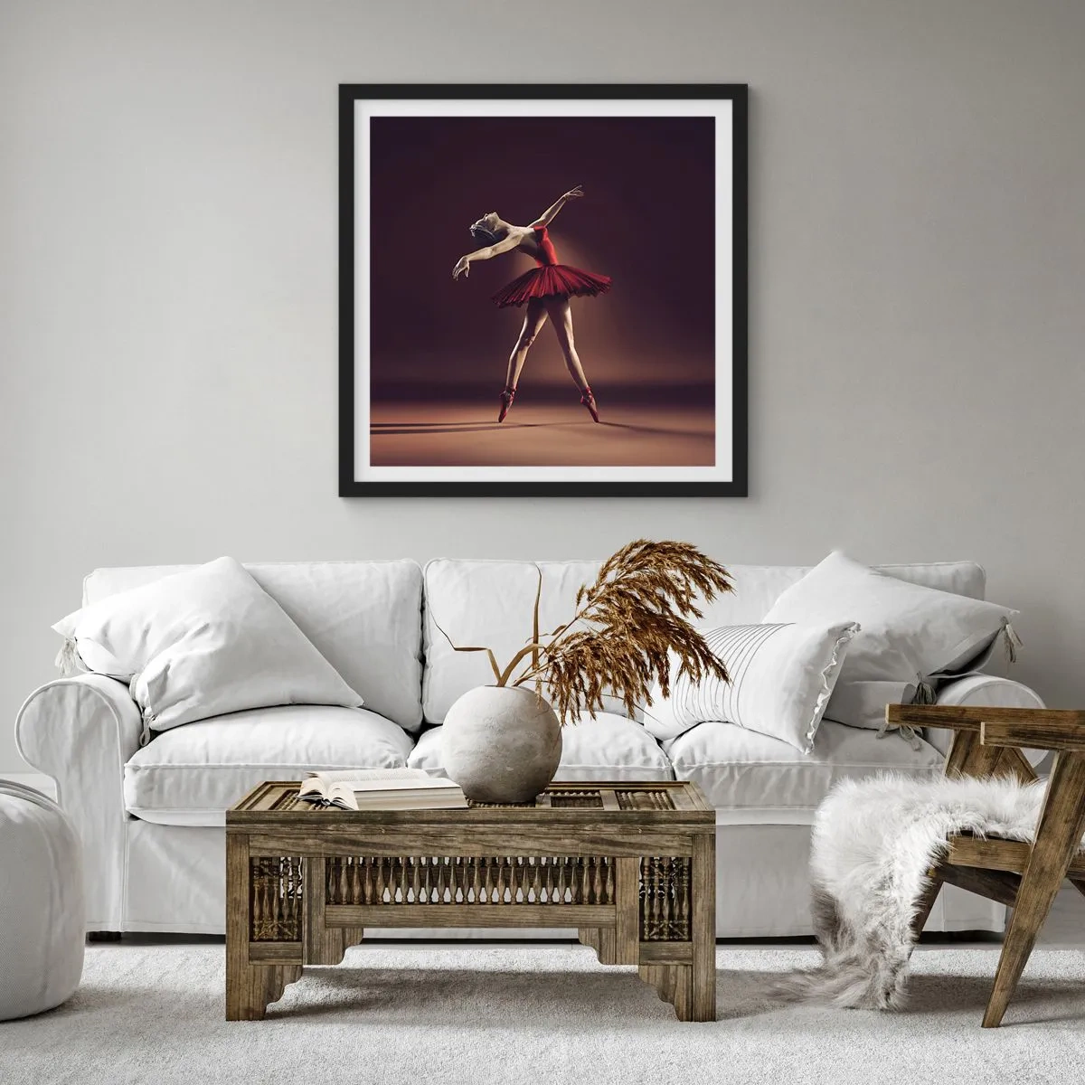 Plagát v čiernom ráme - Prima balerína - 60x60 cm