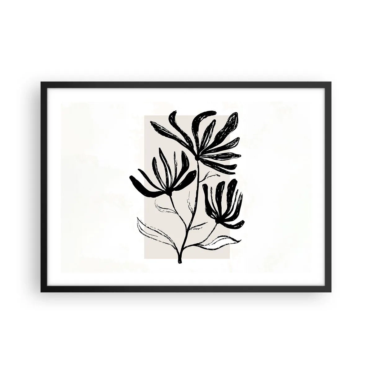 Plagát v čiernom ráme - Náčrtok pre herbár - 70x50 cm