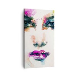 Obraz na plátne - Portrét maľovaný dúhou - 45x80 cm
