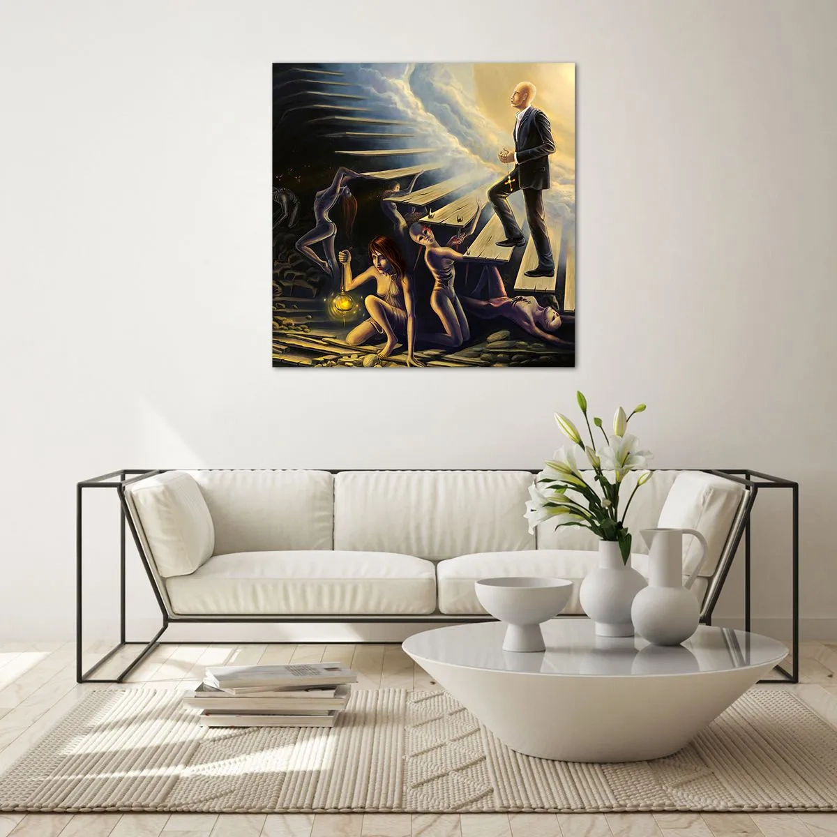 Obraz na skle - Dantovo putovanie k svetlu - 40x40 cm