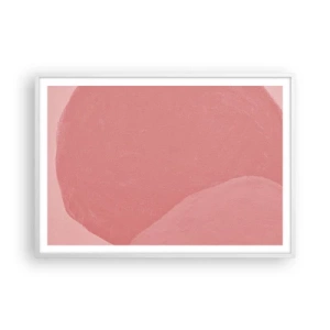 Plagát v bielom ráme - Organická kompozícia v ružovej - 100x70 cm