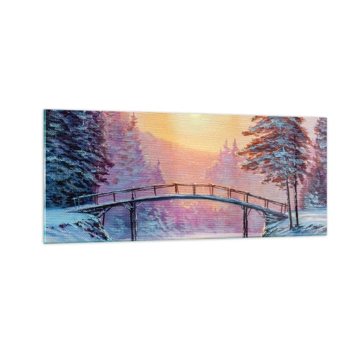 Obraz na skle - Štyri ročné obdobia - zima - 100x40 cm