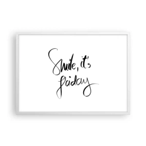 Plagát v bielom ráme - Naozajstná radosť - 70x50 cm