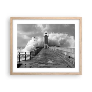 Plagát v ráme zo svetlého duba - Nebojácna - 50x40 cm