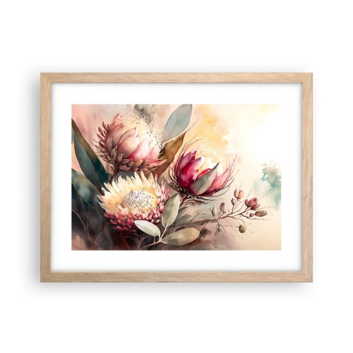 Plagát v ráme zo svetlého duba - Z profilu a en face - 40x30 cm