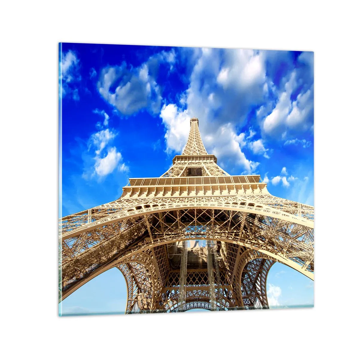 Obraz na skle - Dosiahnuť na oblohu a mraky - 60x60 cm