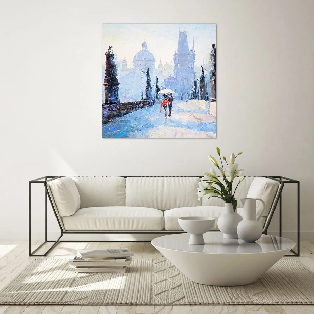 Obraz na skle - Nás musel očariť dážď - 30x30 cm
