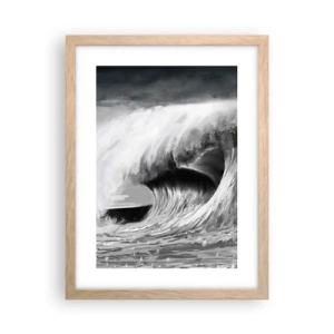 Plagát v ráme zo svetlého duba - Hnev oceánu - 30x40 cm