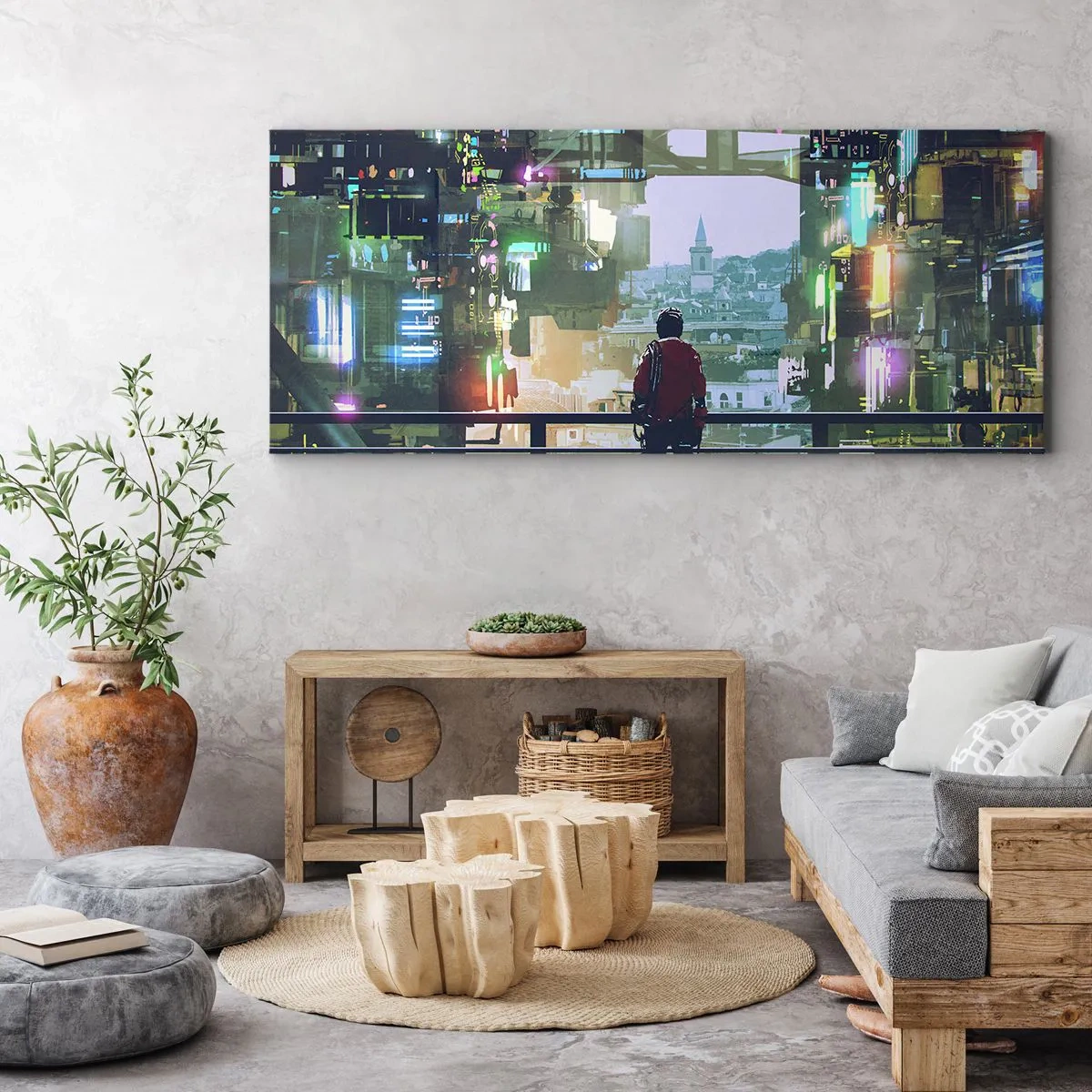 Obraz na plátne - Dva svety - 100x40 cm