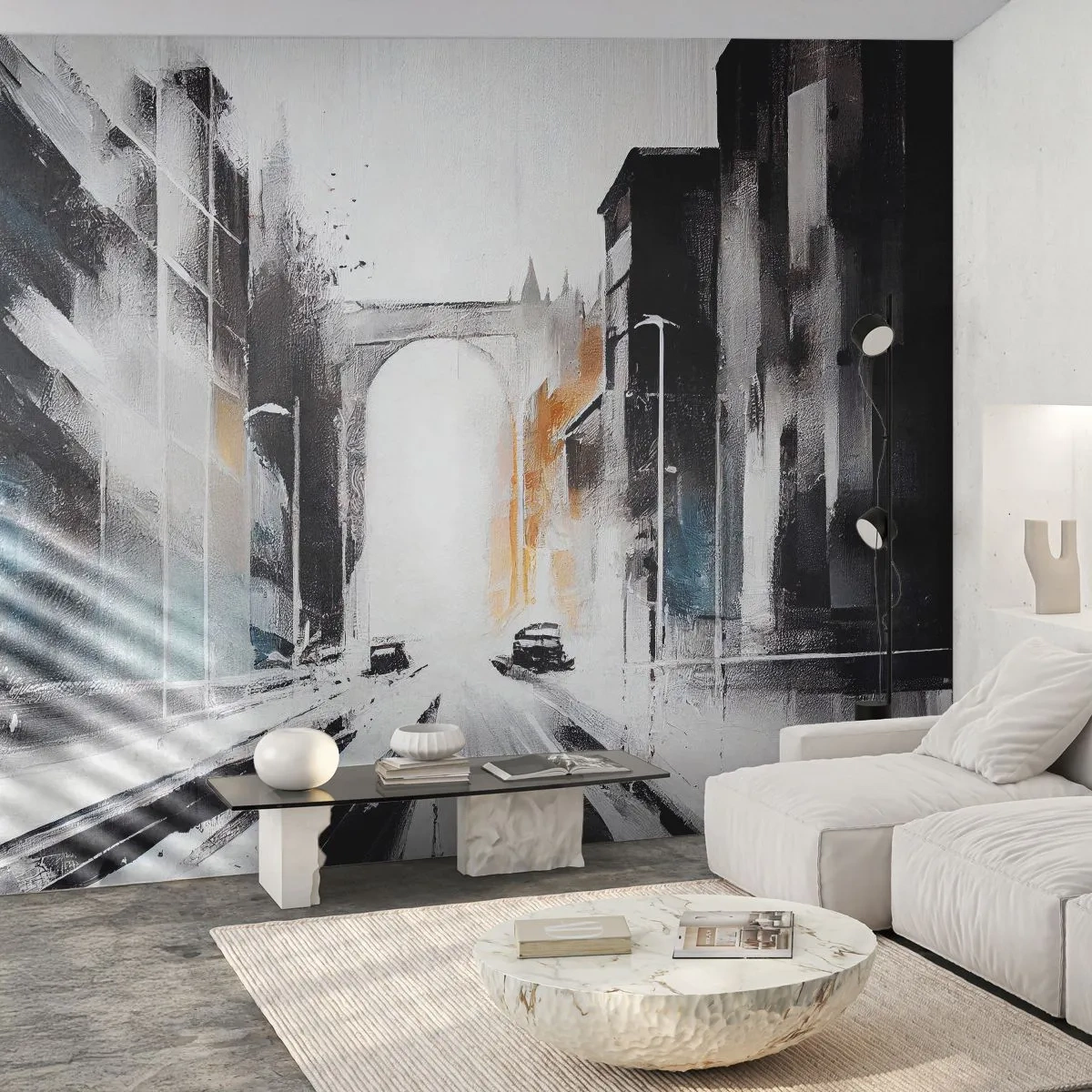 Fototapeta Premium Canvas - Štúdia mesta: architektúra a pohyb - Architektúra, Krajina, Ulica - 400x280 cm