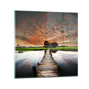 Obraz na skle - Roztiahnite ruky - dýchajte  - 30x30 cm