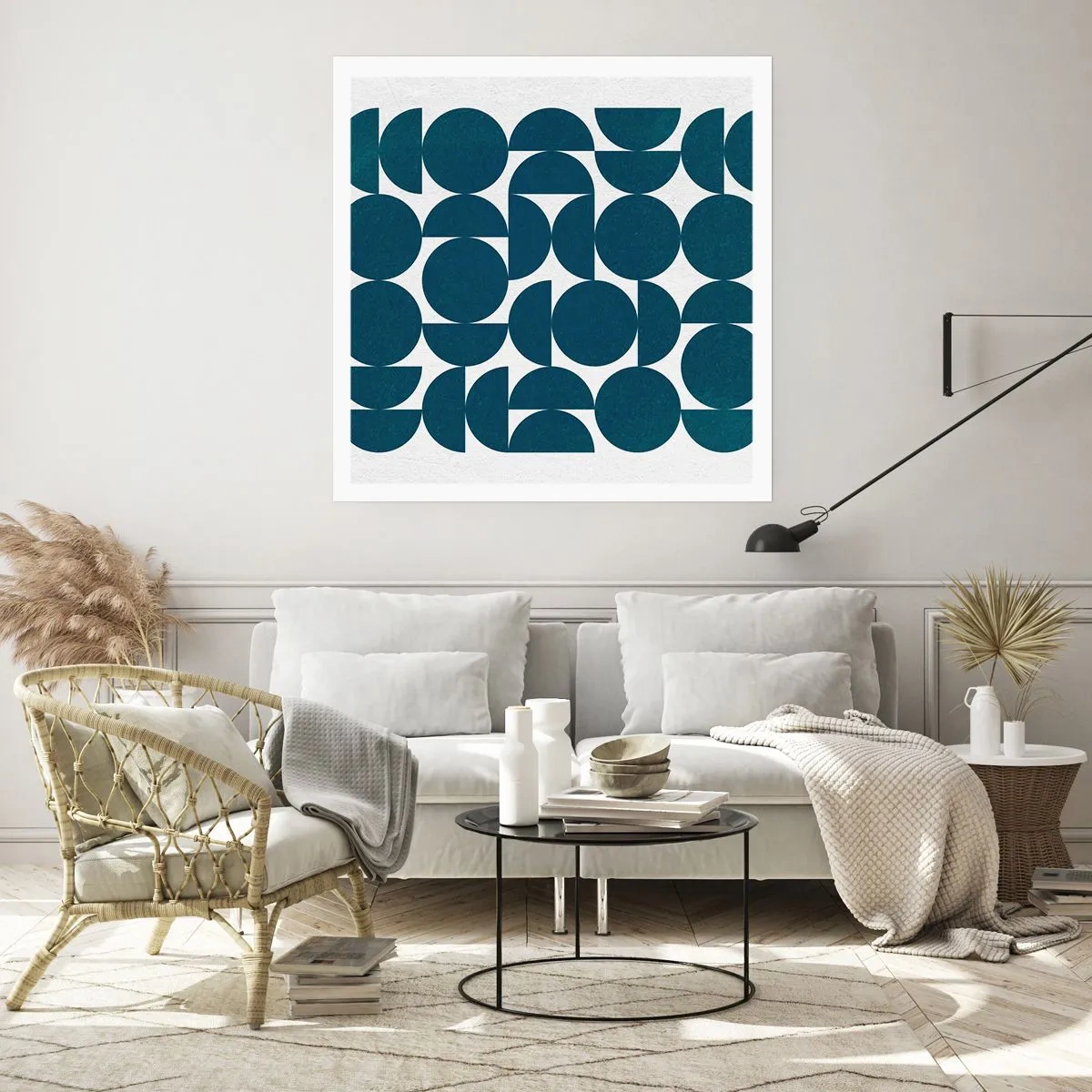 Plagát - Kruhy a polkruhy - 60x60 cm