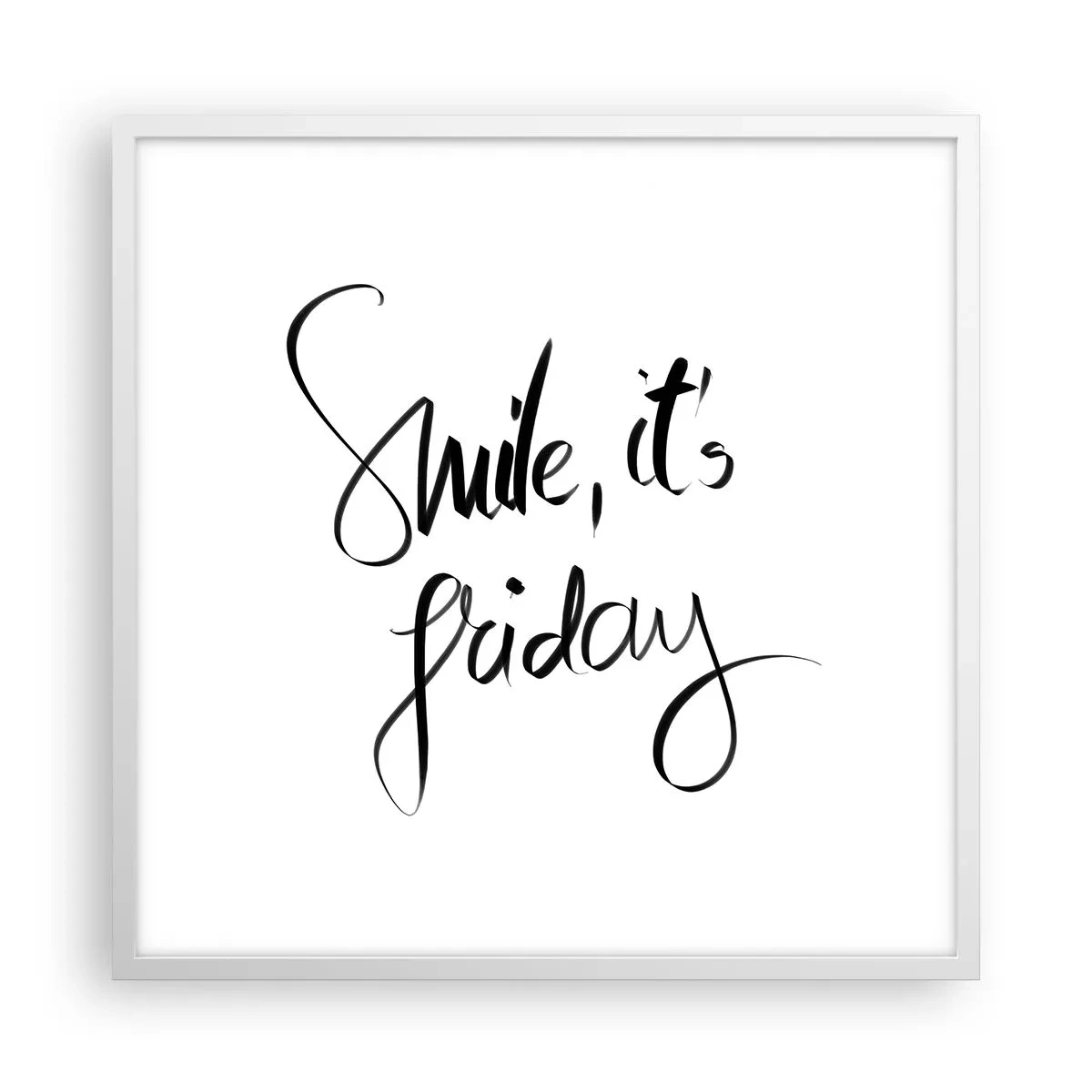 Plagát v bielom ráme - Naozajstná radosť - 60x60 cm