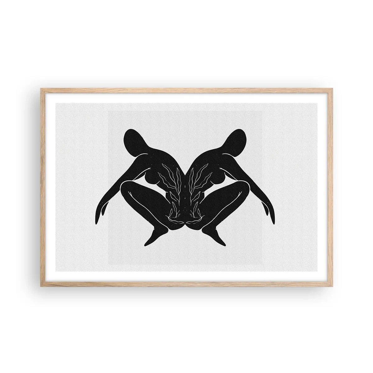Plagát v ráme zo svetlého duba - Spoločná duša - 91x61 cm