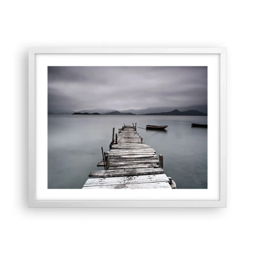 Plagát v bielom ráme - Zajtra môžeš vyraziť - 50x40 cm