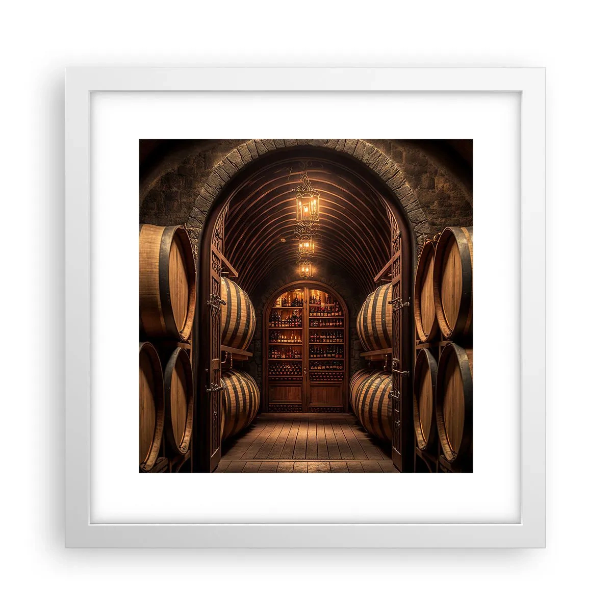 Plagát v bielom ráme - Nádherná pivnica - 30x30 cm