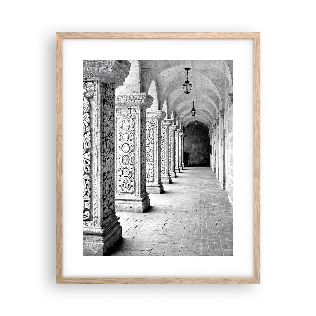 Plagát v ráme zo svetlého duba - Kam…? - 40x50 cm