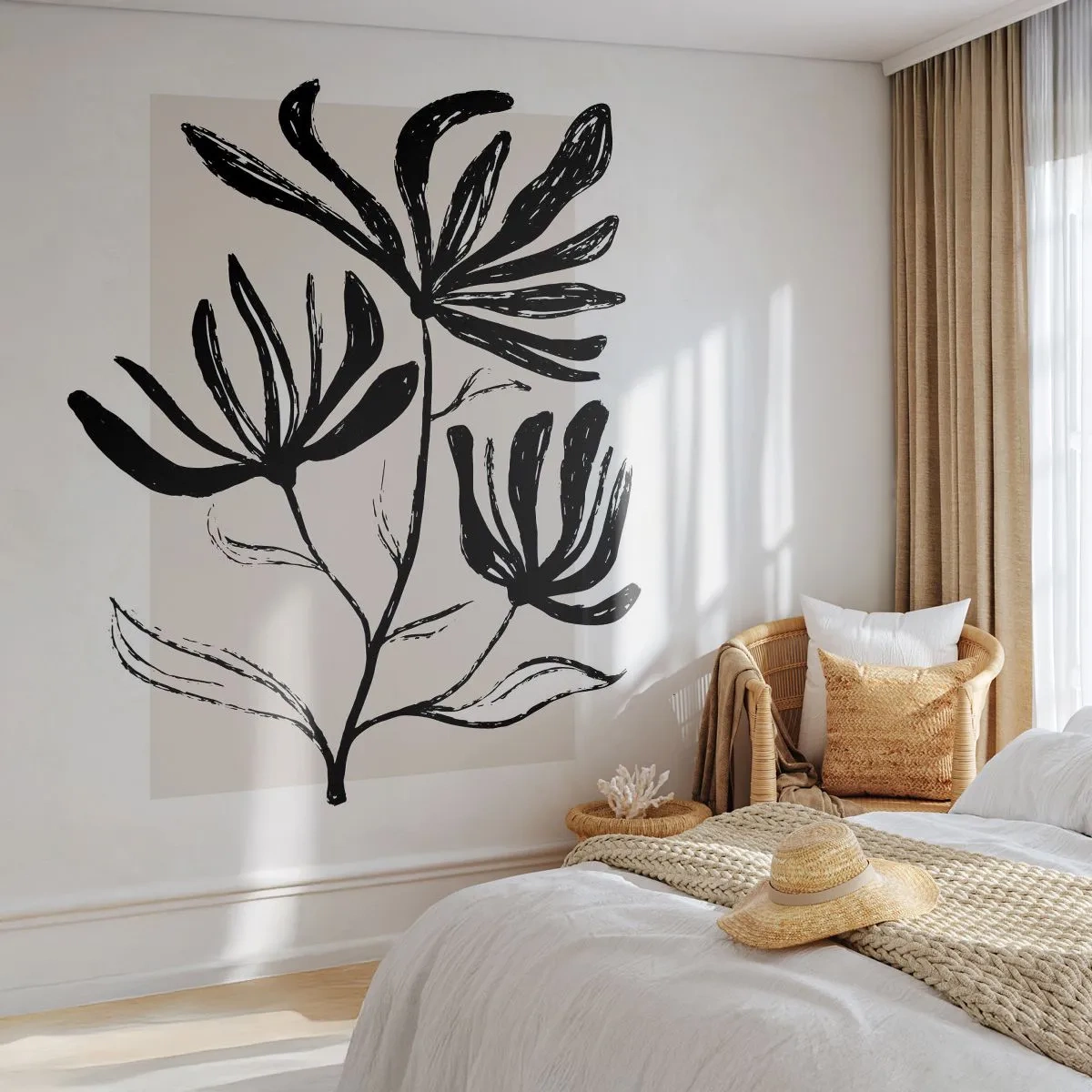 Fototapeta Premium Canvas - Náčrtok pre herbár - Kvetina, Minimalistický, Moderné - 350x256 cm