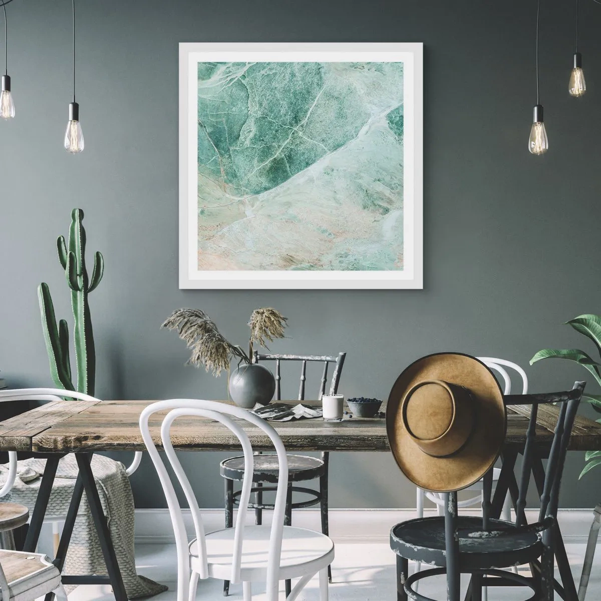 Plagát v bielom ráme - Vznešený chlad kameňa - 60x60 cm