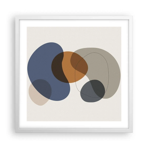 Plagát v bielom ráme - Kvapky farieb - 50x50 cm