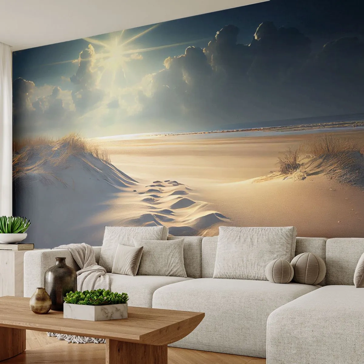 Fototapeta Standard Eco - Upokojujúca krajina - Duny, Pláž, oceán - 350x256 cm