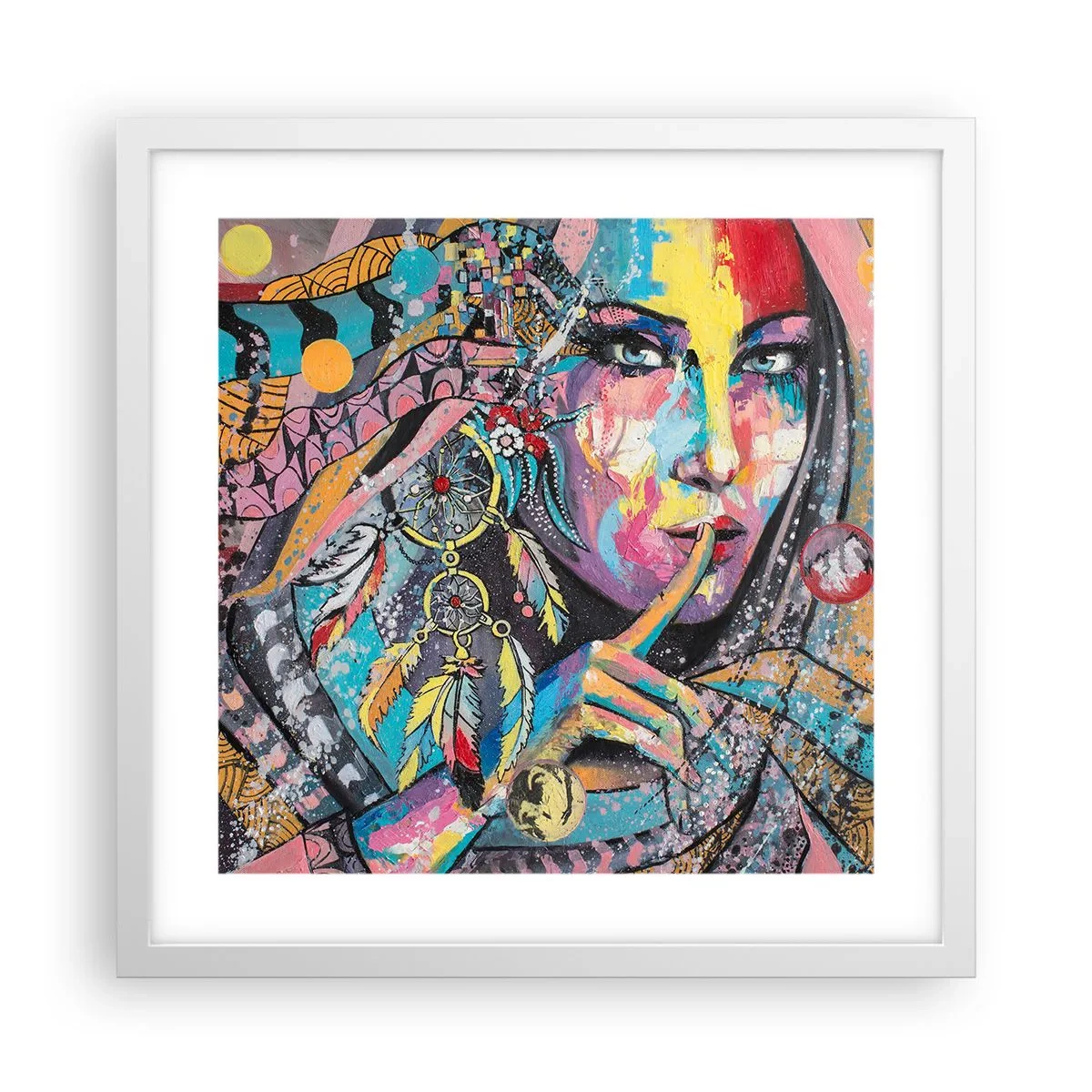 Plagát v bielom ráme - Mlč, než pochopíš - 40x40 cm