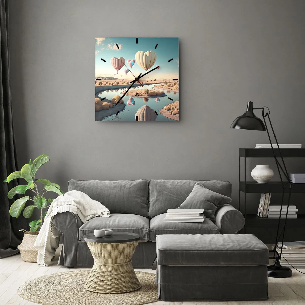 Nástenné hodiny - Láska ťa nechá vzlietnuť - 30x30 cm