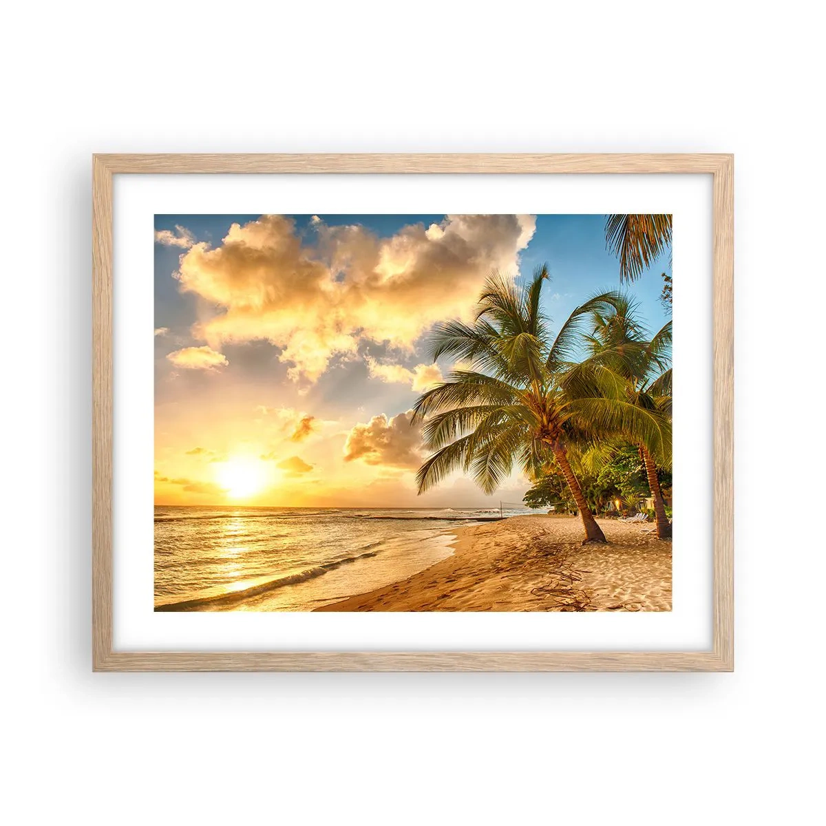 Plagát v ráme zo svetlého duba - Večné leto, vždy prázdniny - 50x40 cm