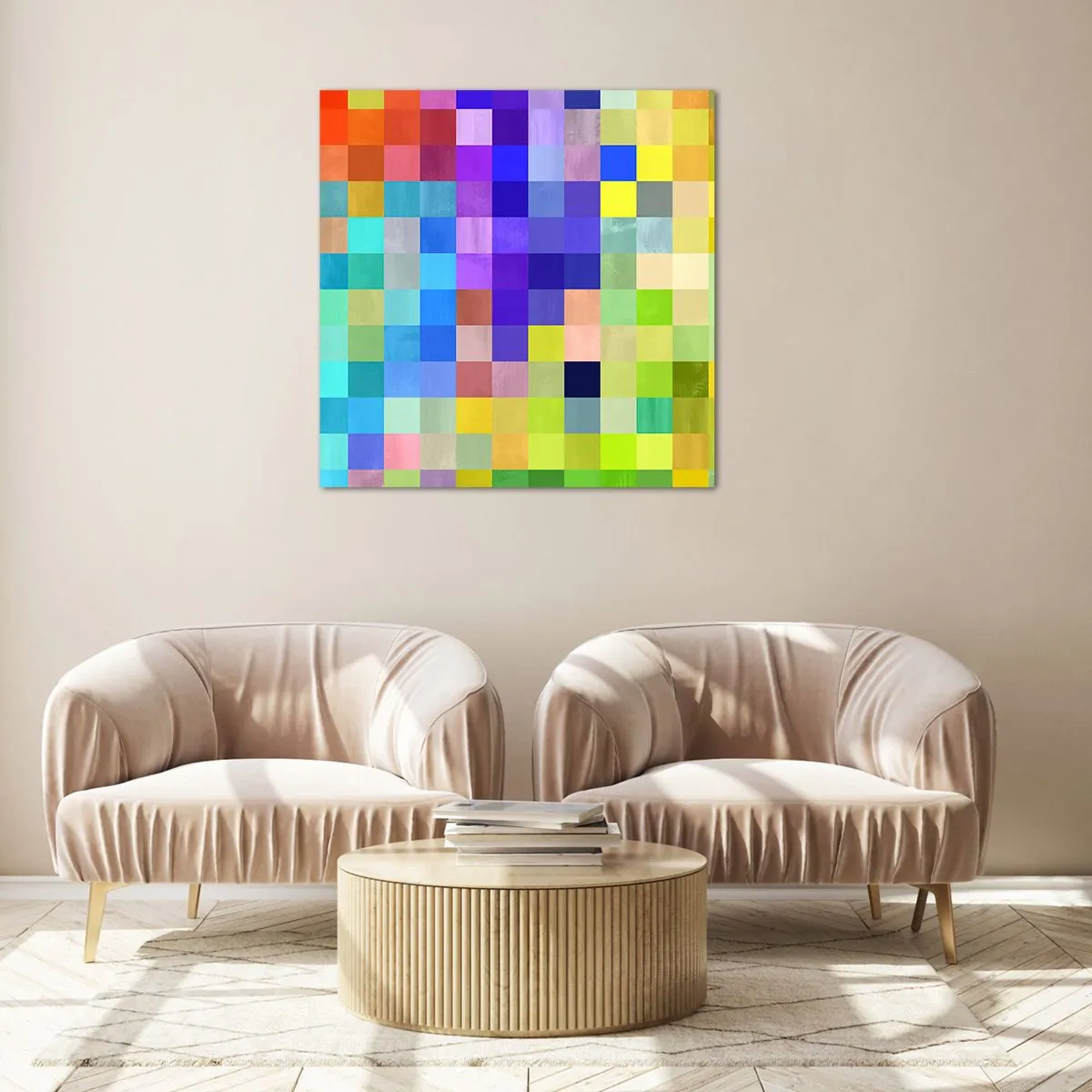 Obraz na skle - Každý iný, všetky rovné - 70x70 cm